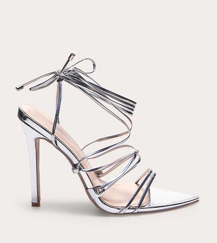 Metallic Strappy Gladiator Heel Sandals