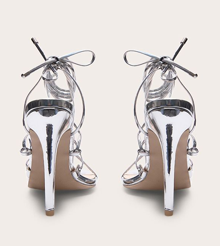 Metallic Strappy Gladiator Heel Sandals