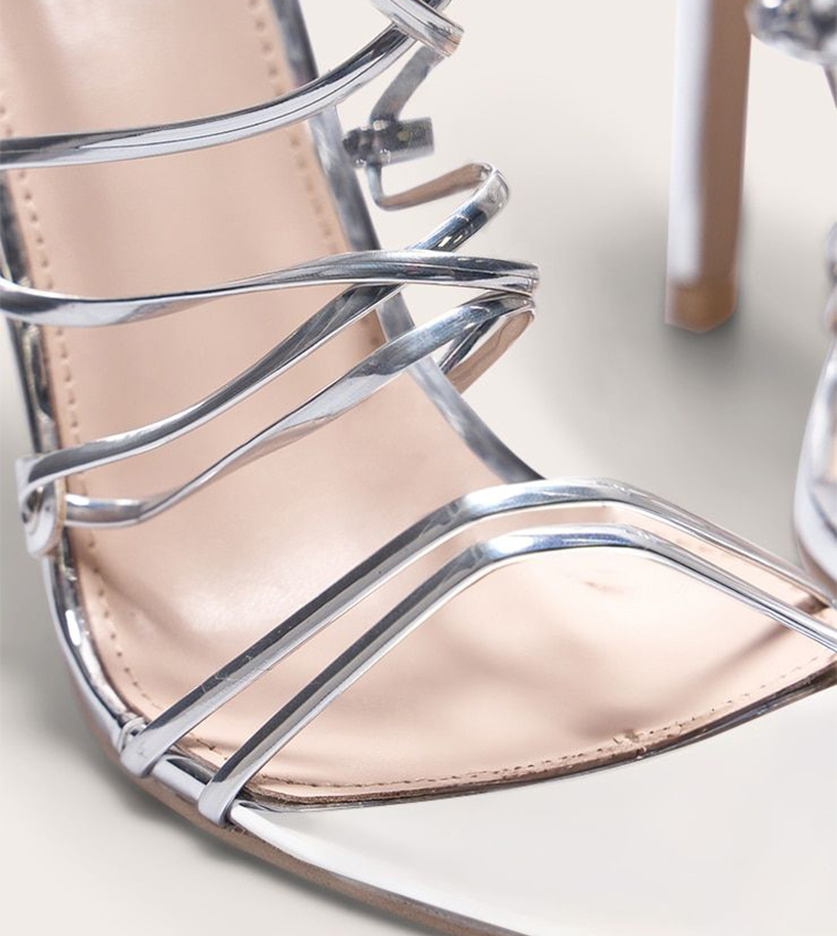 Metallic Strappy Gladiator Heel Sandals