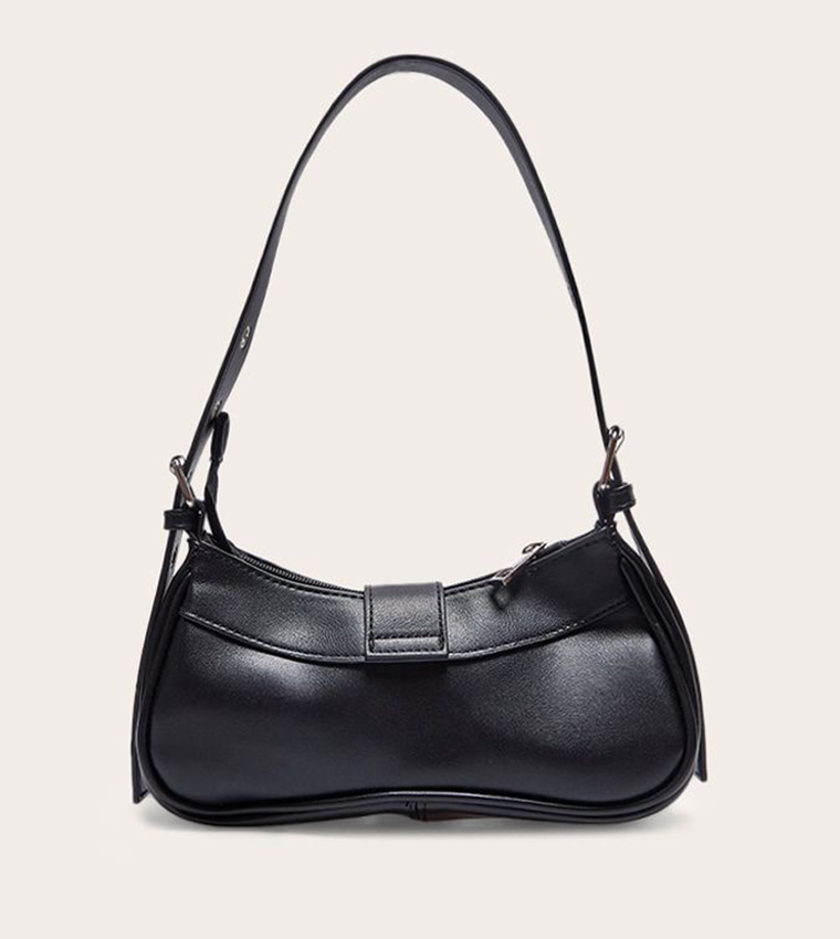 PU Eyelet Buckle Shoulder Bag