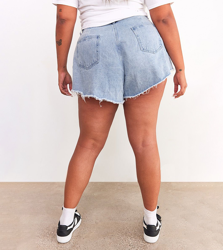 Curve Washed Floaty Denim Shorts