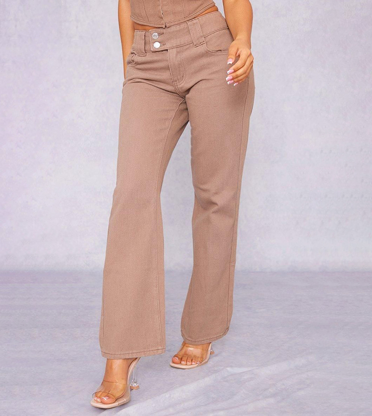 Petite Washed Straight Fit Jeans