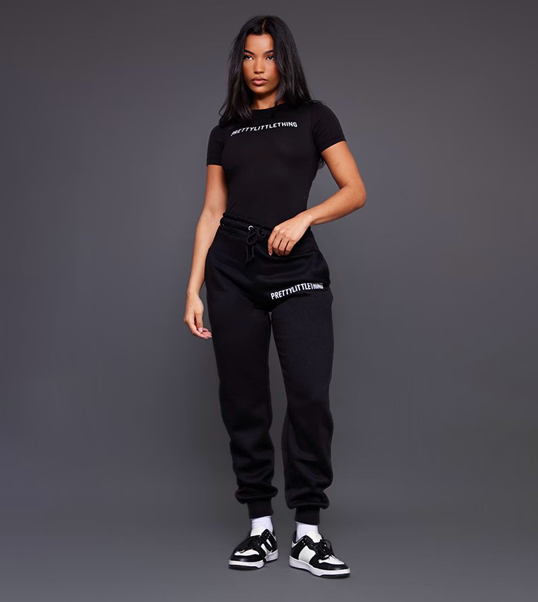 Logo Printed Short Sleeves Bodysuit Top