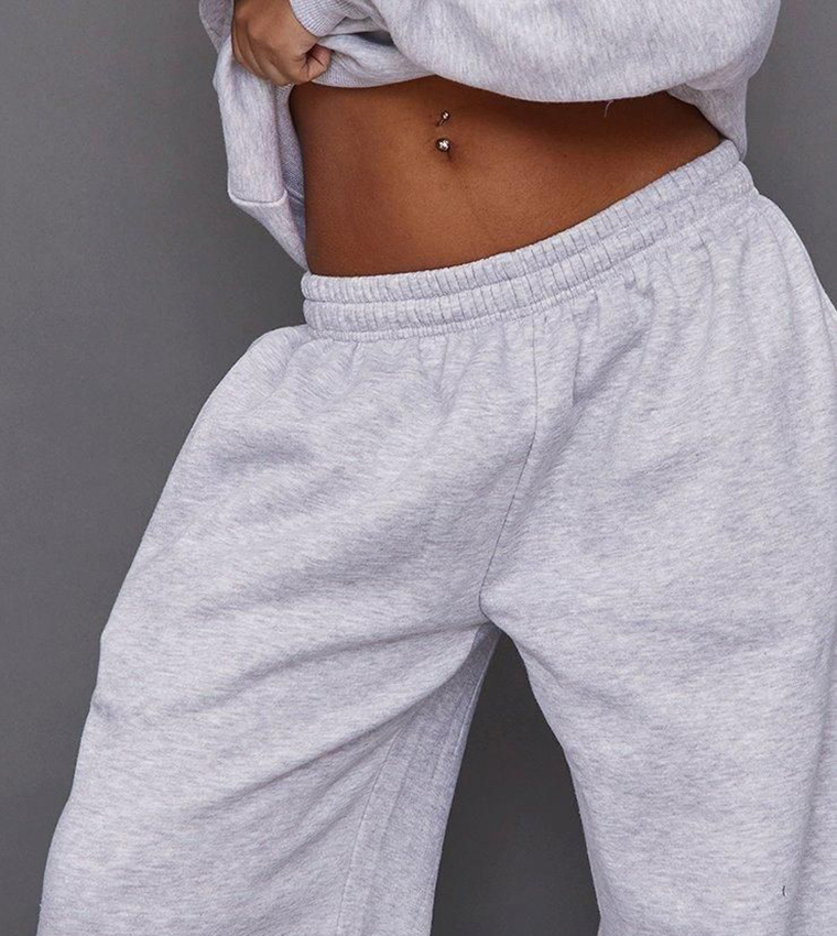 Petite Solid Super Wide Leg Sweatpants