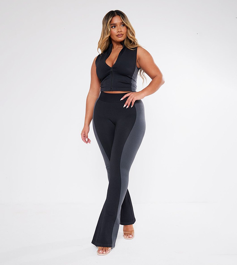Color Block Shape Seamless High Waist Leggings