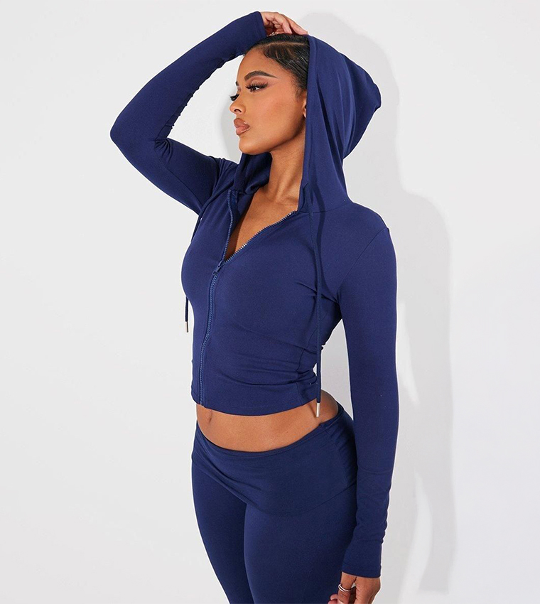 جاكيت رياضي بهودي وسحاب 