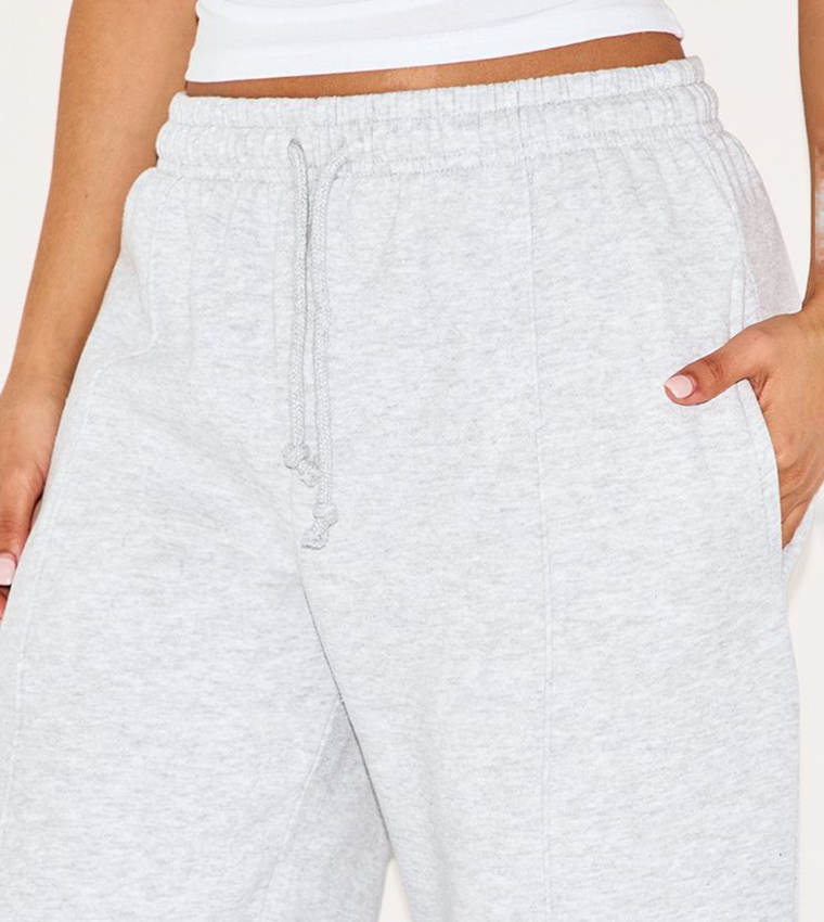 Petite Pintuck Drawstring Waist Straight Fit Sweatpants