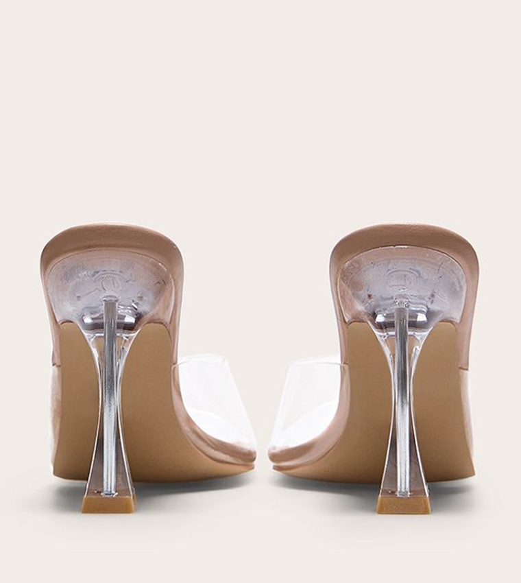 PU Round Toe Heel Sandals