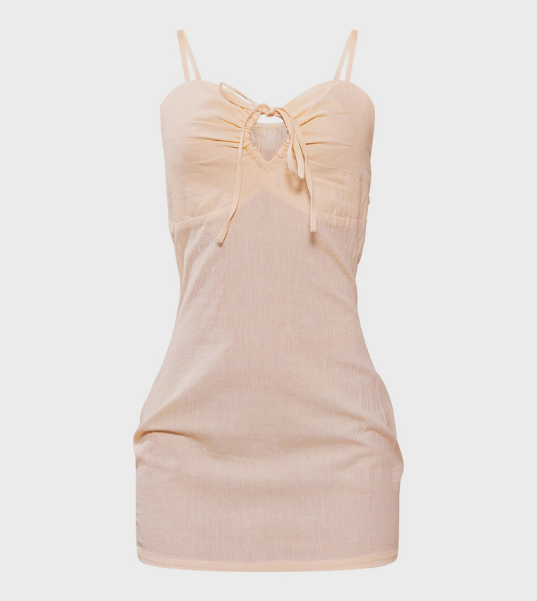 Cut-Out Ruched Bodycon Mini Dress