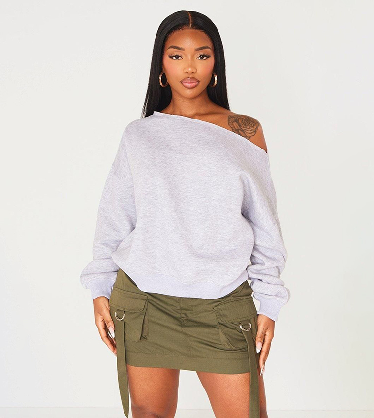 Shape Raw Edge Slouch Sweatshirt
