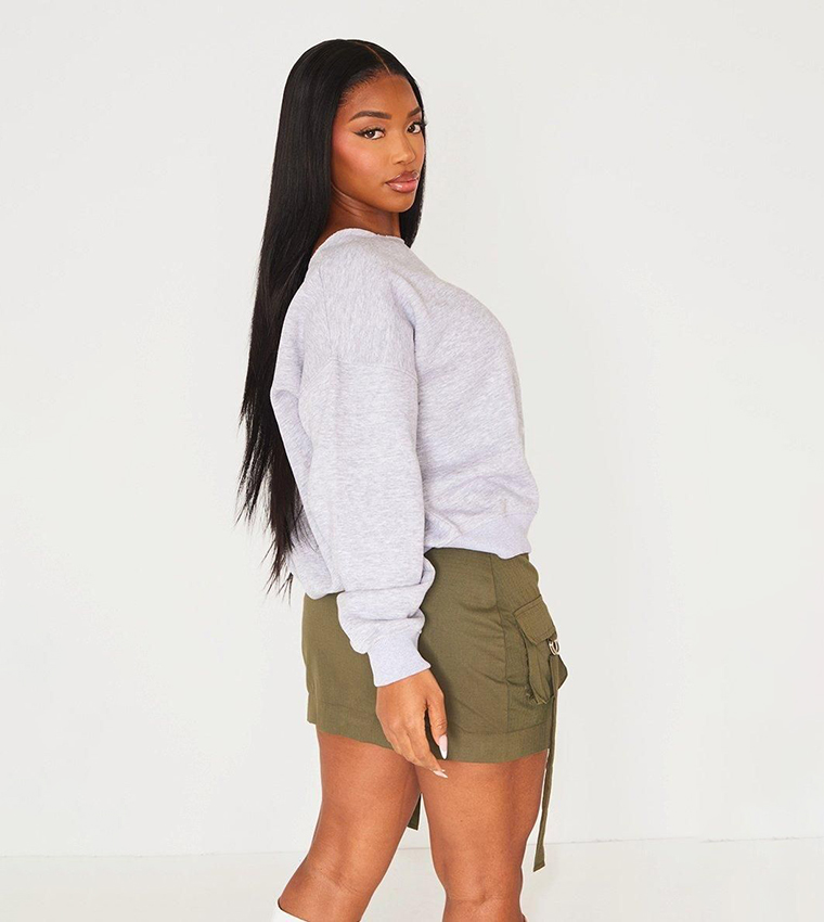 Shape Raw Edge Slouch Sweatshirt