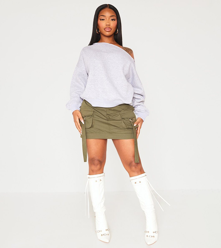 Shape Raw Edge Slouch Sweatshirt