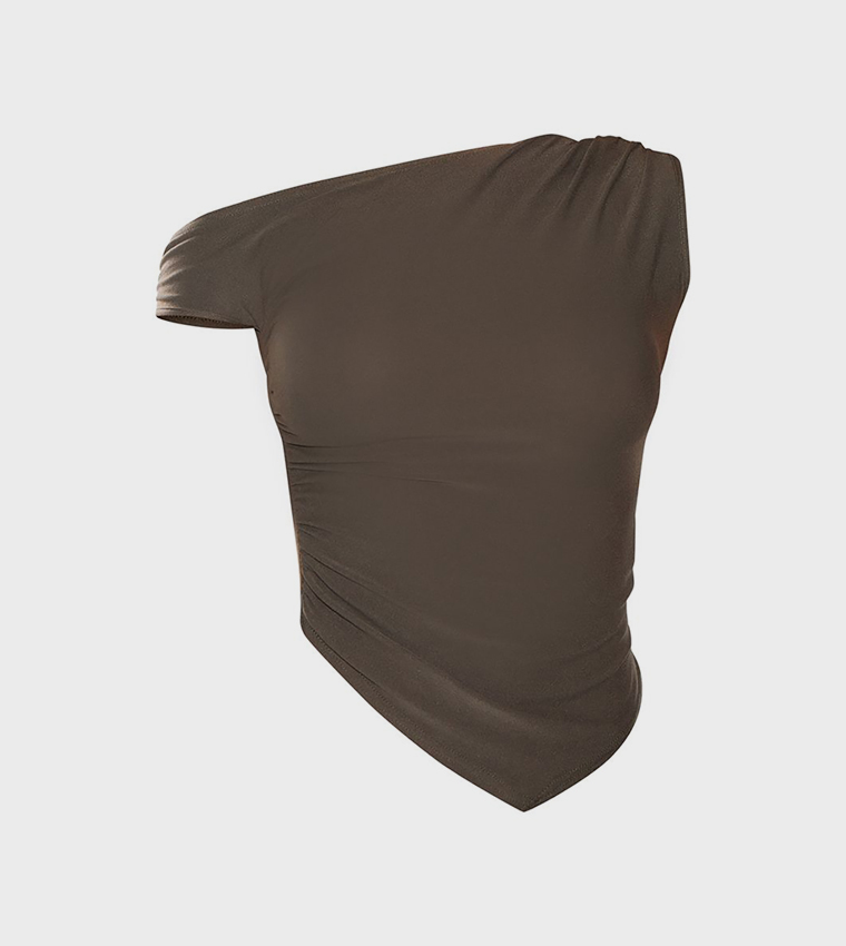 Soft Touch Sleeveless Asymmetric Hem Top