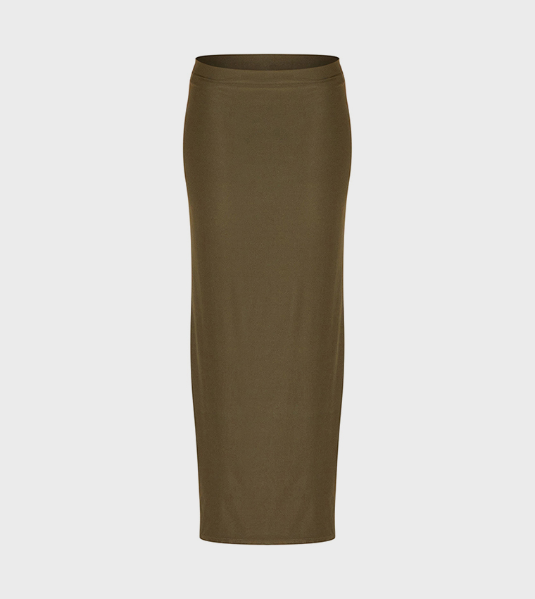 Solid Soft Touch Low Rise Maxi Skirt