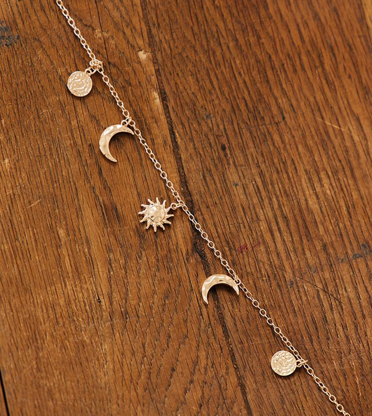 Gold Mini Star and Moon Belly Chain
