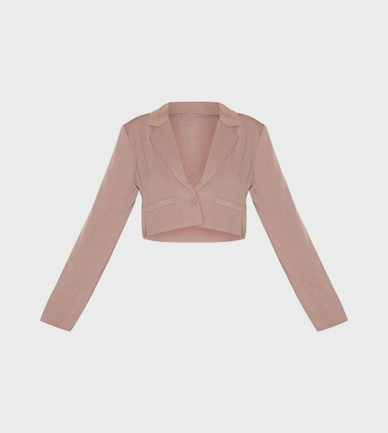 Tailored Cropped Pocket Detail Blazer