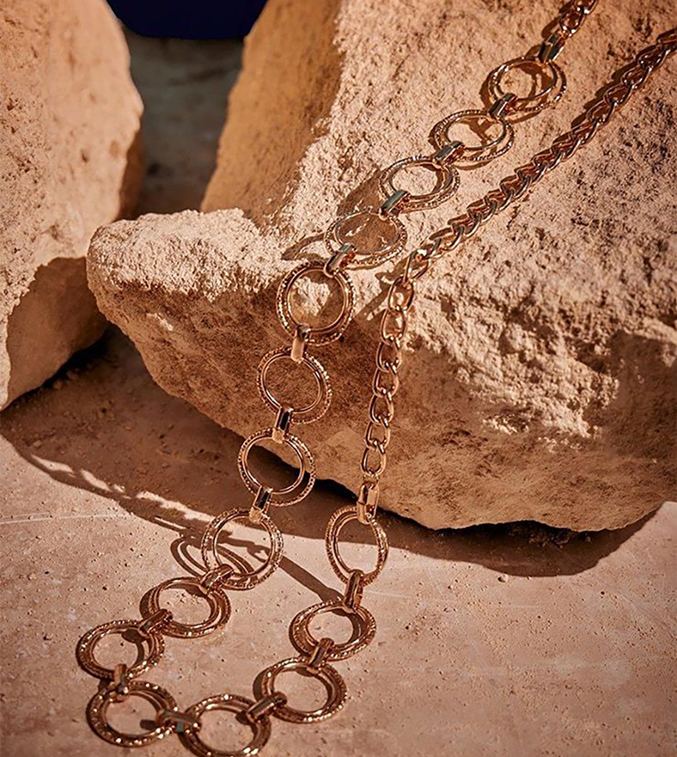 Gold Disk Detail Belly Chain