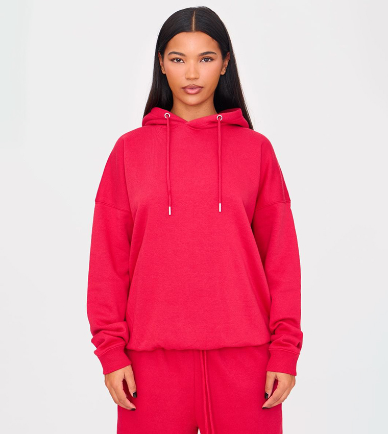 Ruby Chill Club Puff Print Oversized Hoodie