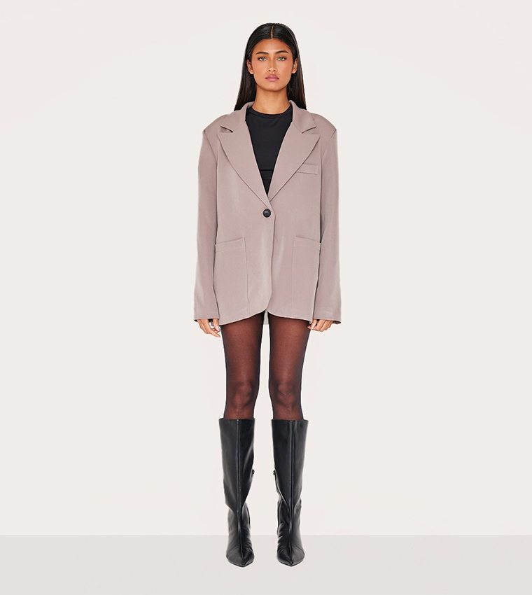 Cappuccino Minimal Single Breasted Blazer