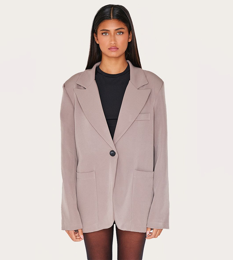 Cappuccino Minimal Single Breasted Blazer