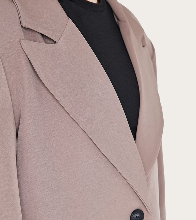 Cappuccino Minimal Single Breasted Blazer
