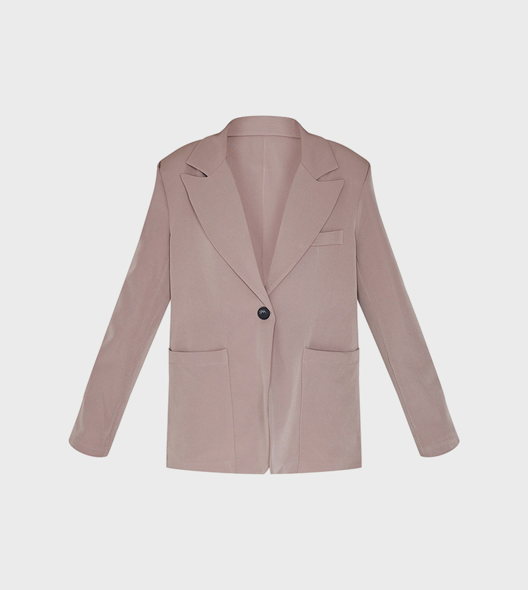 Cappuccino Minimal Single Breasted Blazer