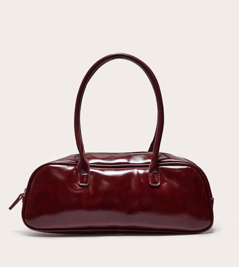 Patent PU Baguette Shoulder Bag