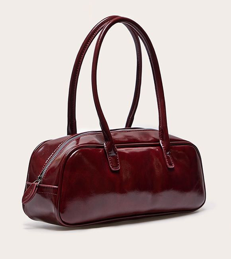 Patent PU Baguette Shoulder Bag