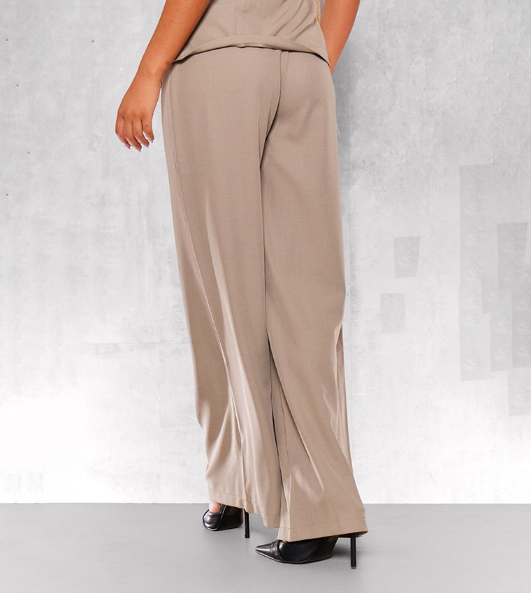 Tailored Pleat Detail Wide Leg Trousers