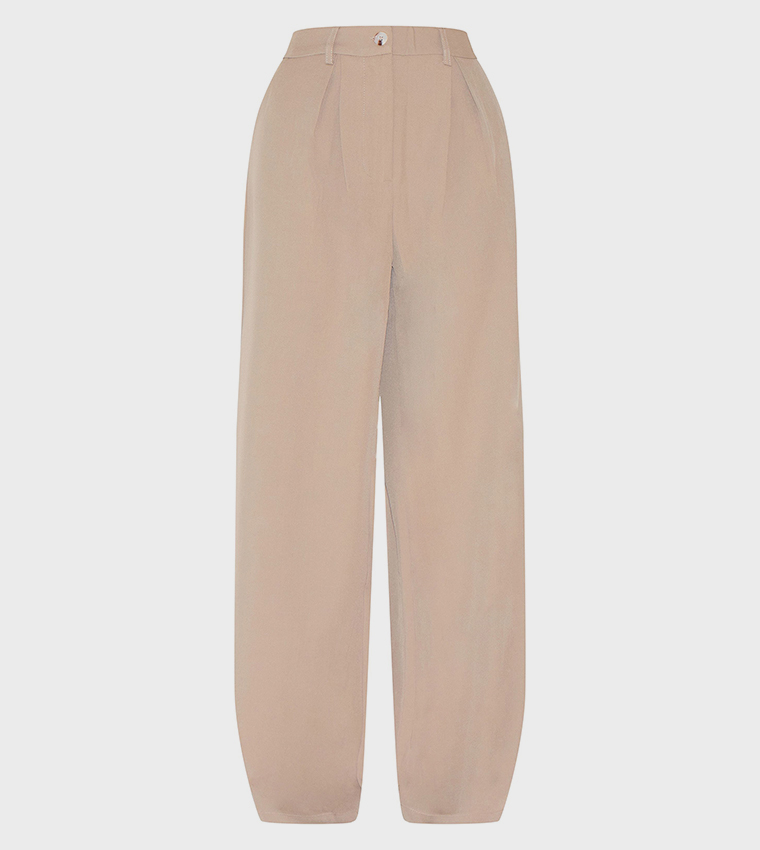 Tailored Pleat Detail Wide Leg Trousers