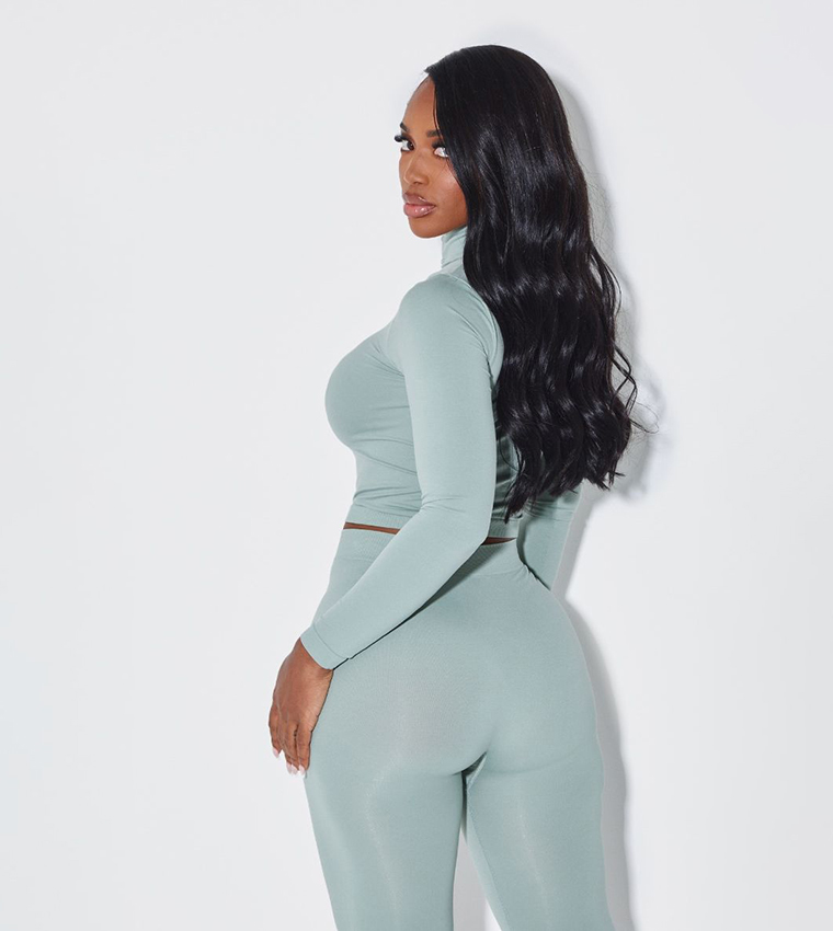 Shape Stretch Seamless High Neck Long Sleeves Top