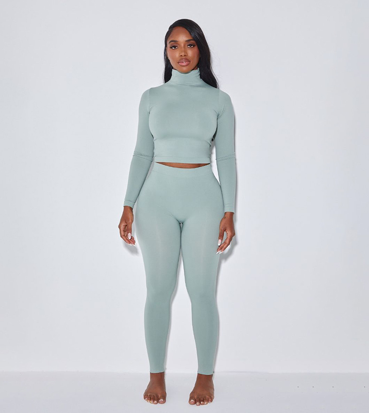 Shape Stretch Seamless High Neck Long Sleeves Top