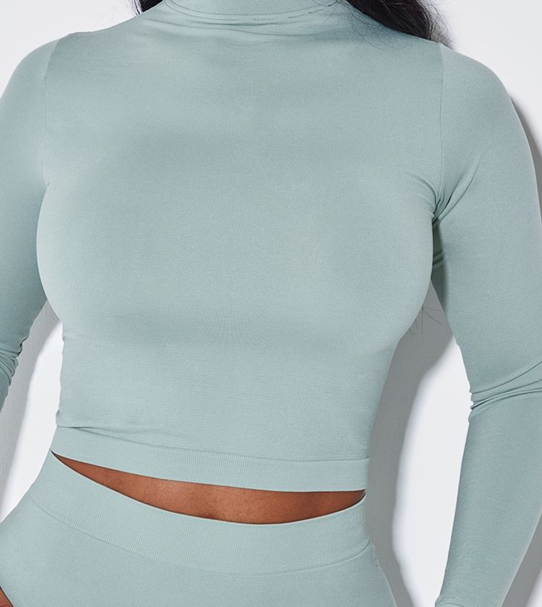 Shape Stretch Seamless High Neck Long Sleeves Top