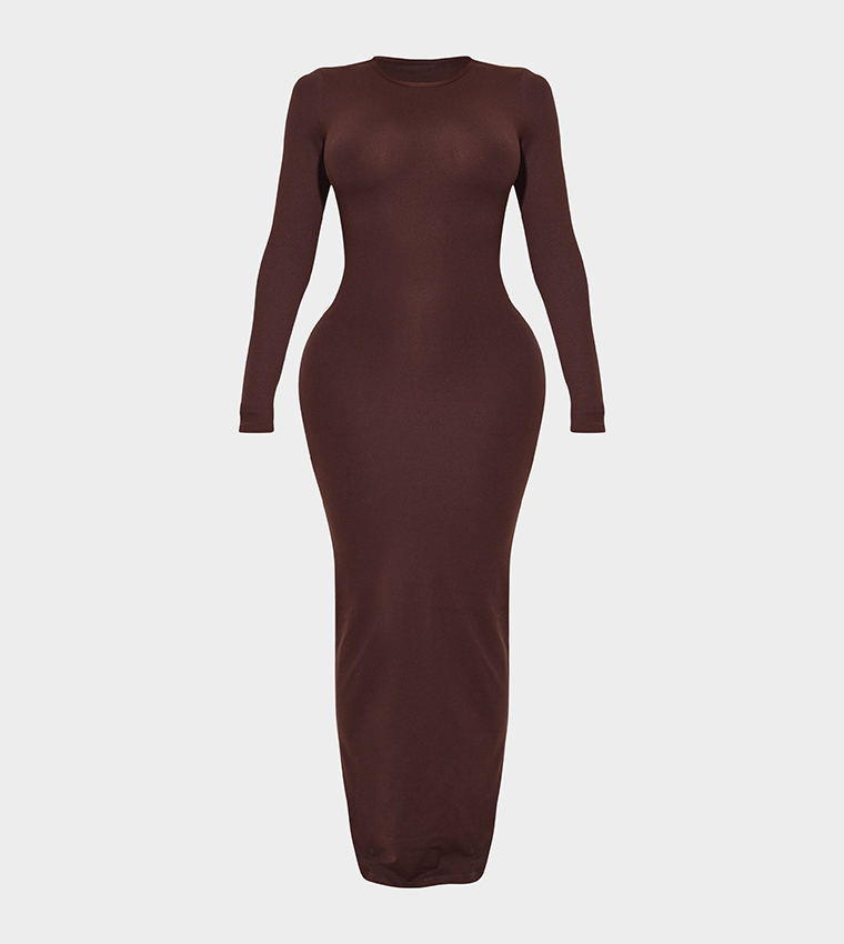 Shape Sculpted Long Sleeves Bodycon Maxi Dress