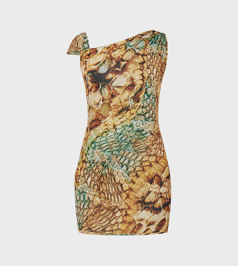 Buy PrettyLittleThing Abstract Snake Print Double Layer Slinky Bodycon Mini Dress In Multiple Colors | 6thstreet UAE Buy PrettyLittleThing Abstract Snake Print Double Layer Slinky Bodycon Mini Dress In Multiple Colors | 6thstreet UAE