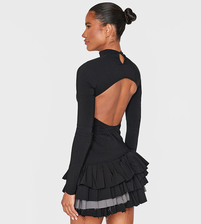 فستان ميني بكسرات كم طويل