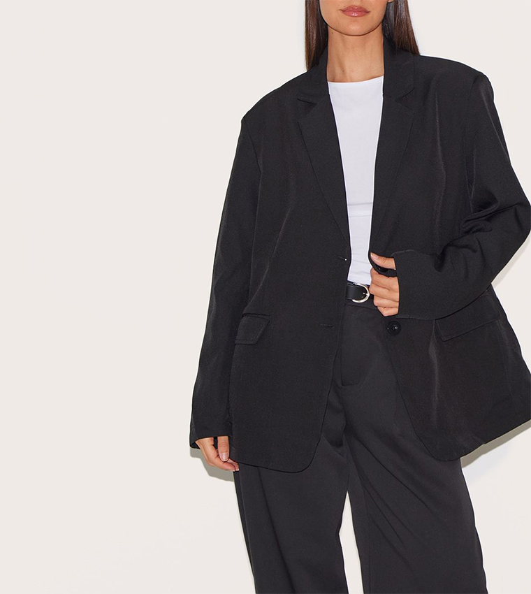 Seam Detail Structured Oversized Blazer