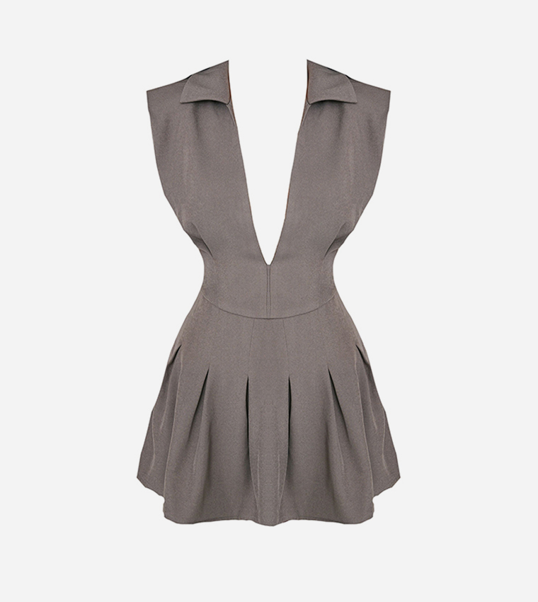 Petite Tailored Woven Pleated Playsuit