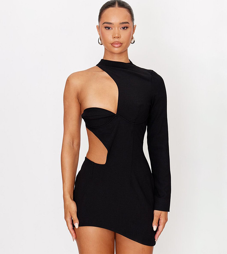 Extreme Cut-Out One Shoulder Mini Dress
