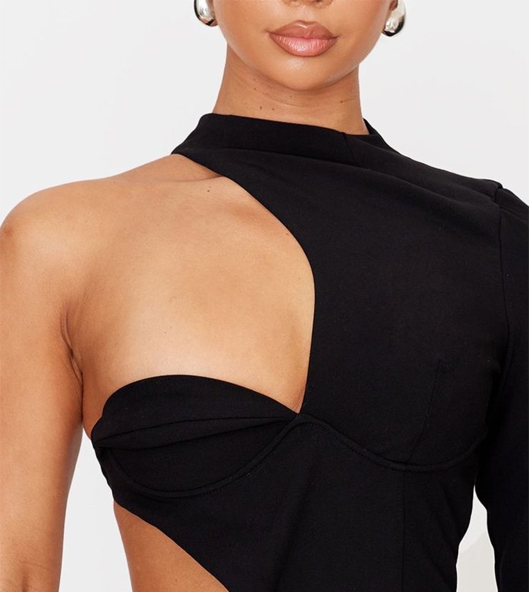 Extreme Cut-Out One Shoulder Mini Dress