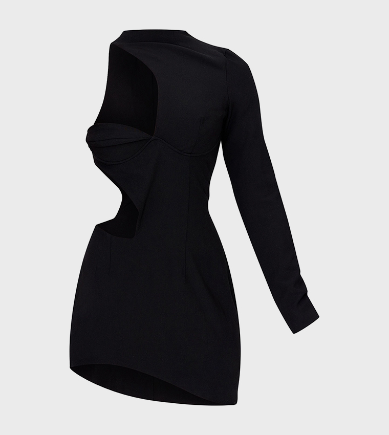 Extreme Cut-Out One Shoulder Mini Dress