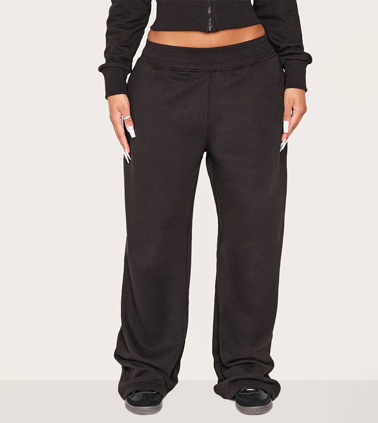 Shape Waistband Detail Wide Leg Sweatpants