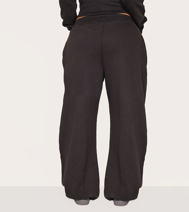 Shape Waistband Detail Wide Leg Sweatpants