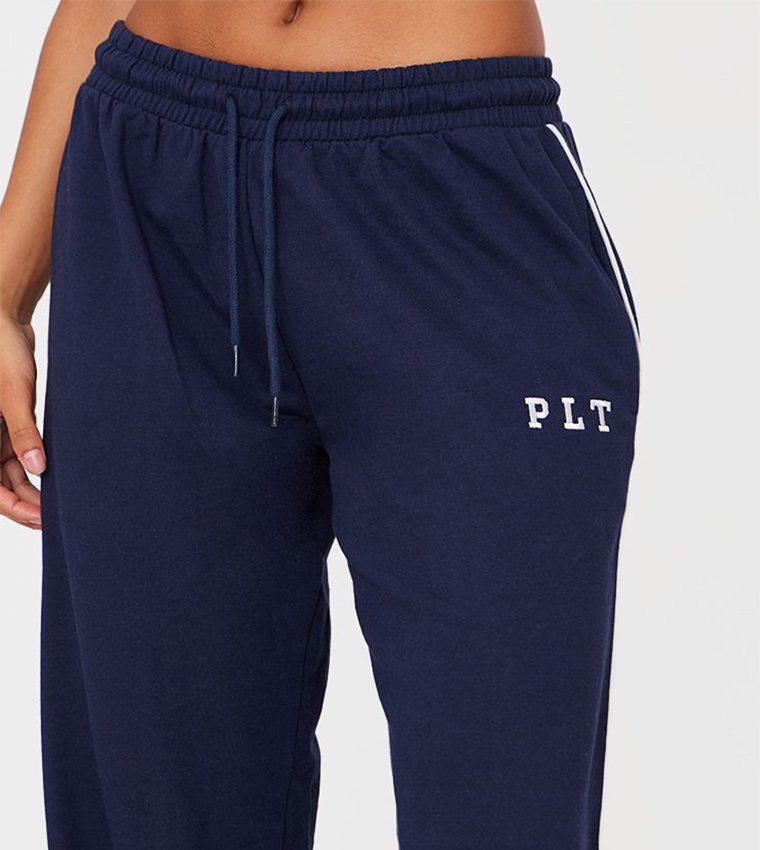 Contrast Binding Wide Leg Sweatpants