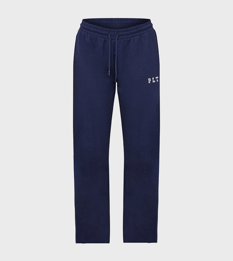 Contrast Binding Wide Leg Sweatpants