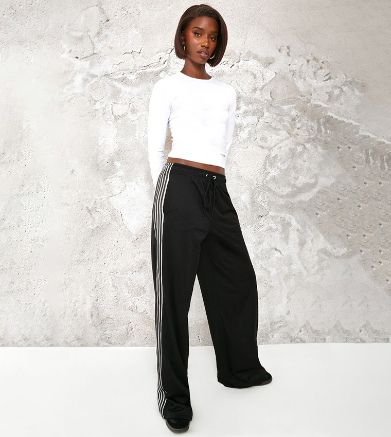 Tall Tricot Side Striped Wide Leg Sweatpants