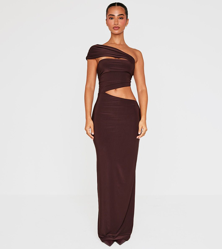 Petite Cut-Out Slinky Maxi Dress