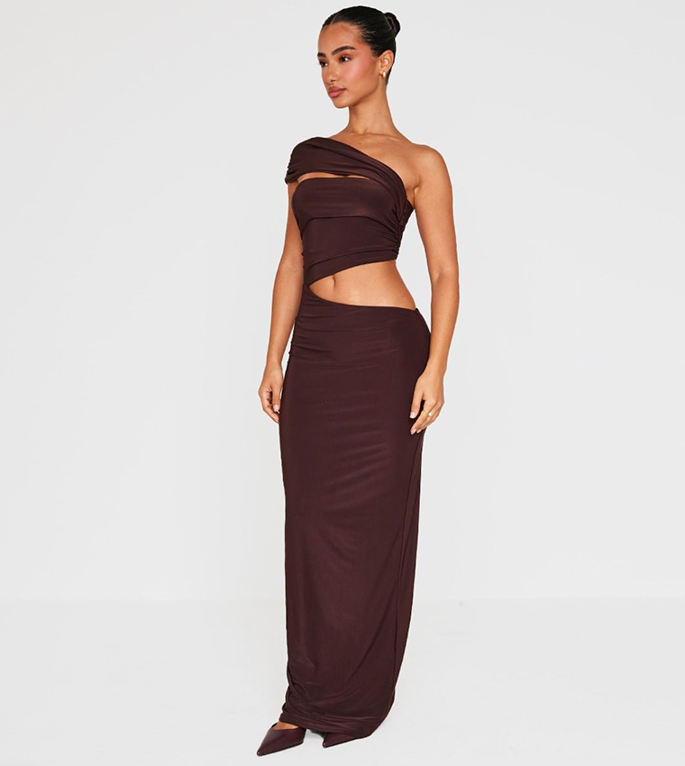 Petite Cut-Out Slinky Maxi Dress