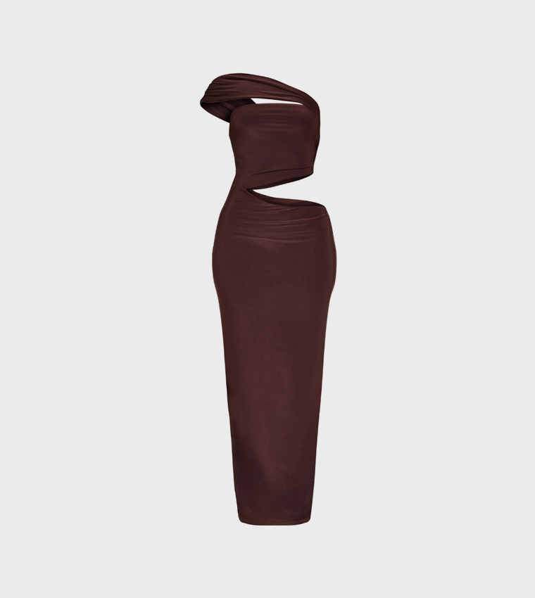 Petite Cut-Out Slinky Maxi Dress