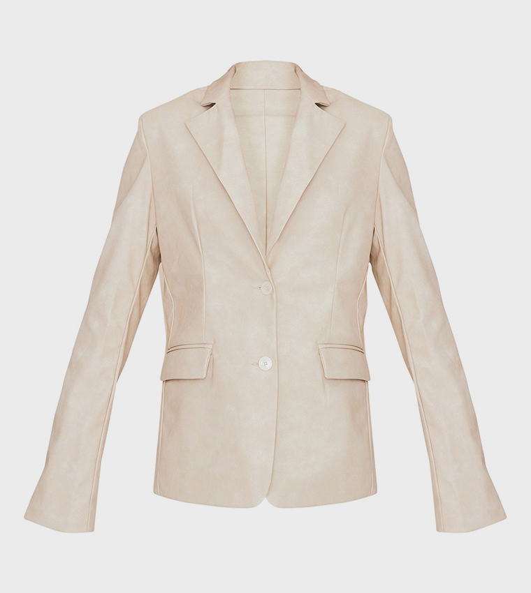 Tall Faux Leather Oversized Blazer